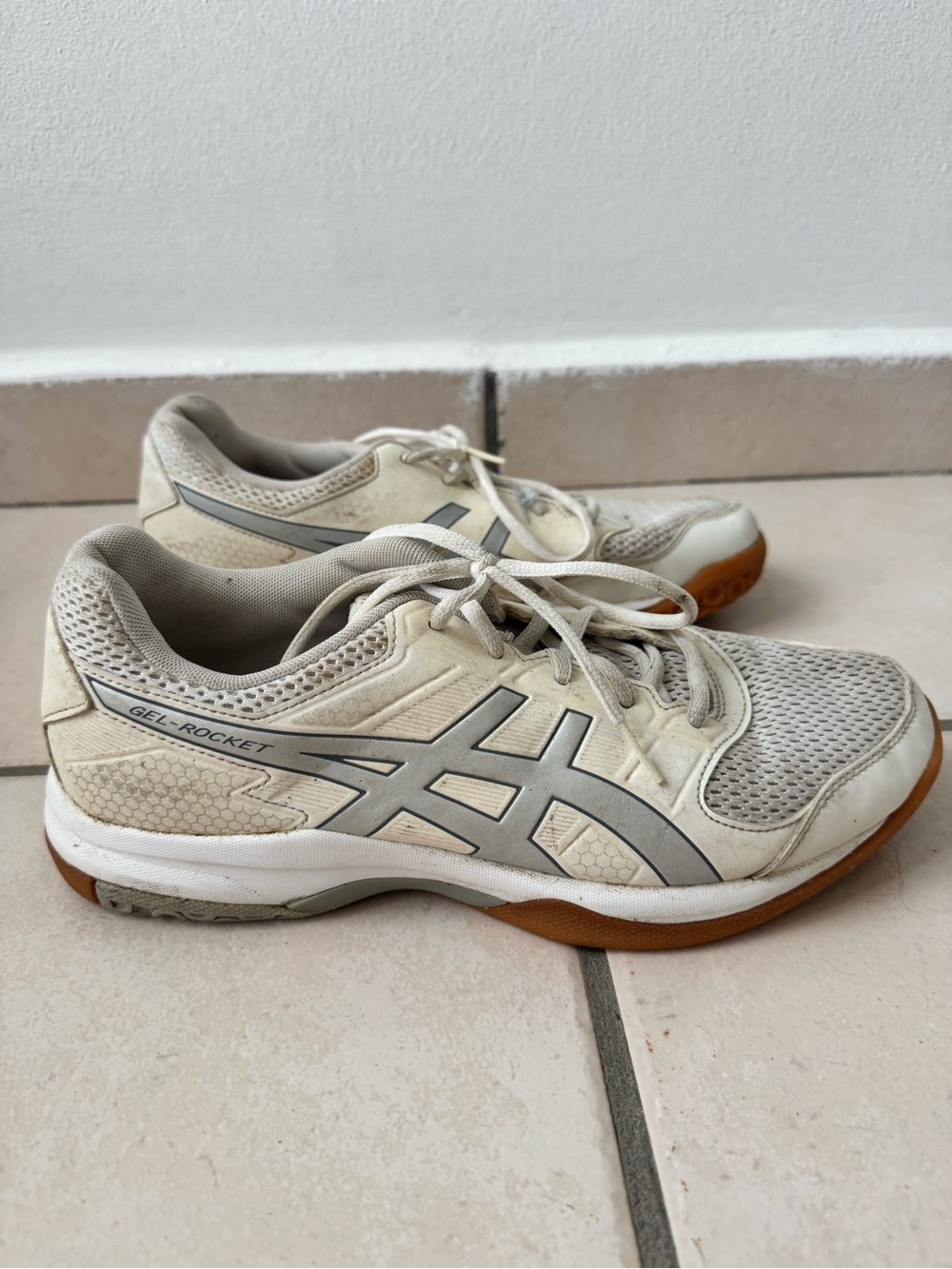 Asics Women's Athletic Sneakers in Beige and Gray